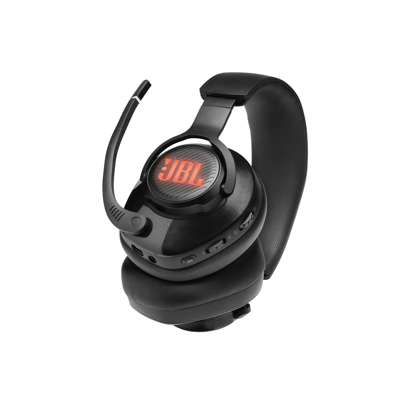 JBL Quantum 400 - Black - USB over-ear PC gaming headset with game-chat dial - Detailshot 4
